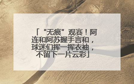 “无痕”观赛！阿连和阿苏握手言和，球迷们挥一挥衣袖，不留下一片云彩
