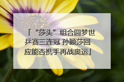 “莎头”组合圆梦世乒赛三连冠 孙颖莎回应能否携手再战奥运