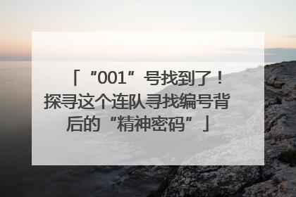 “001”号找到了！探寻这个连队寻找编号背后的“精神密码”