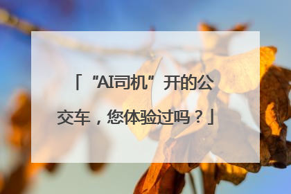 “AI司机”开的公交车，您体验过吗？