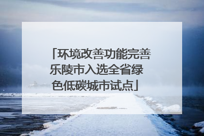 环境改善功能完善 乐陵市入选全省绿色低碳城市试点