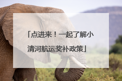 点进来！一起了解小清河航运奖补政策