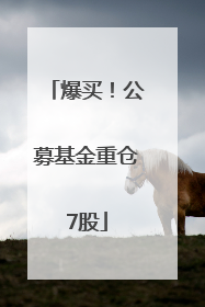 爆买！公募基金重仓7股