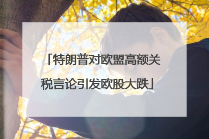 特朗普对欧盟高额关税言论引发欧股大跌