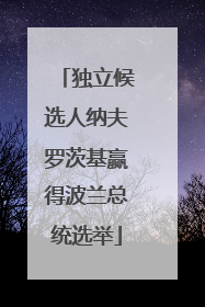 独立候选人纳夫罗茨基赢得波兰总统选举