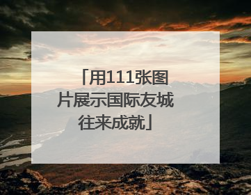 用111张图片展示国际友城往来成就