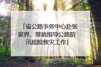 省公路事务中心赴张家界、常德指导公路防汛抢险救灾工作