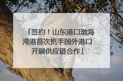 签约！山东港口渤海湾港首次携手国外港口开展供应链合作