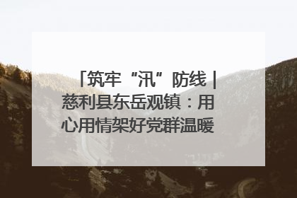 筑牢“汛”防线｜慈利县东岳观镇：用心用情架好党群温暖悠长的“连心桥”