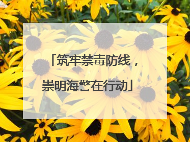 筑牢禁毒防线，崇明海警在行动