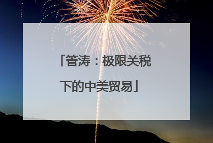 管涛：极限关税下的中美贸易
