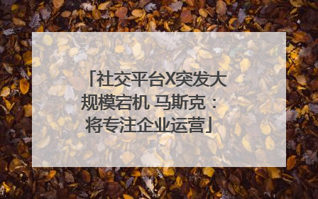 社交平台X突发大规模宕机 马斯克：将专注企业运营