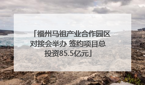 福州马祖产业合作园区对接会举办 签约项目总投资85.5亿元