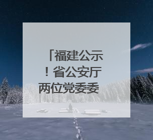 福建公示！省公安厅两位党委委员拟获提拔任用