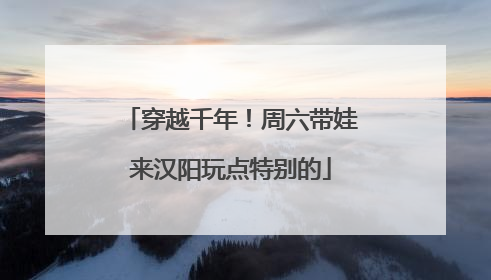穿越千年！周六带娃来汉阳玩点特别的