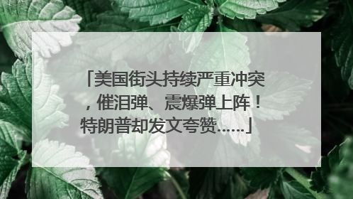 美国街头持续严重冲突，催泪弹、震爆弹上阵！特朗普却发文夸赞……