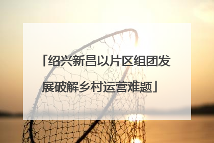 绍兴新昌以片区组团发展破解乡村运营难题