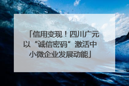 信用变现！四川广元以“诚信密码”激活中小微企业发展动能