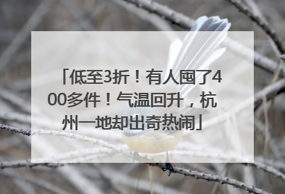 低至3折！有人囤了400多件！气温回升，杭州一地却出奇热闹
