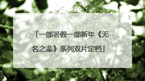 一部暑假一部新年《无名之辈》系列双片定档