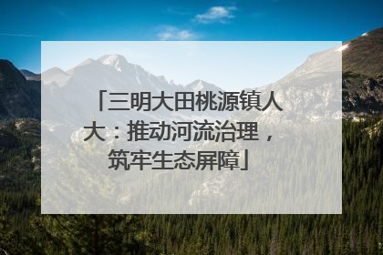 三明大田桃源镇人大：推动河流治理，筑牢生态屏障
