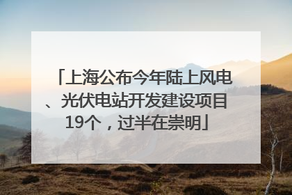 上海公布今年陆上风电、光伏电站开发建设项目19个，过半在崇明
