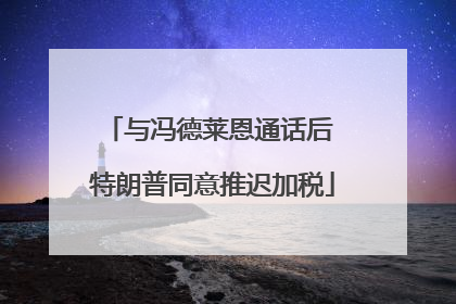 与冯德莱恩通话后 特朗普同意推迟加税