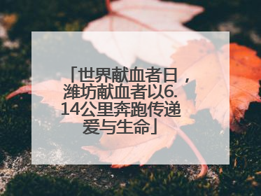 世界献血者日，潍坊献血者以6.14公里奔跑传递爱与生命