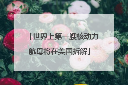 世界上第一艘核动力航母将在美国拆解