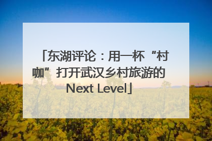 东湖评论：用一杯“村咖”打开武汉乡村旅游的Next Level