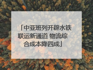 中亚班列开辟水铁联运新通道 物流综合成本降四成