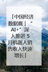 中国经济数据观｜“AI+”深入推进 5月机器人销售收入快速增长