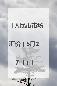 人民币市场汇价（5月27日）