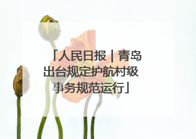 人民日报｜青岛出台规定护航村级事务规范运行