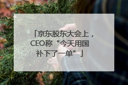 京东股东大会上，CEO称“今天用国补下了一单”