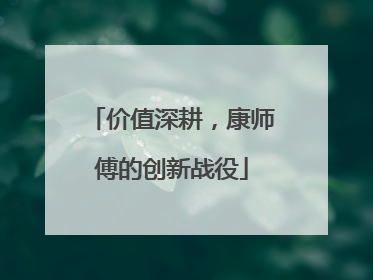 价值深耕，康师傅的创新战役