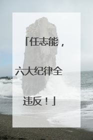 任志能，六大纪律全违反！