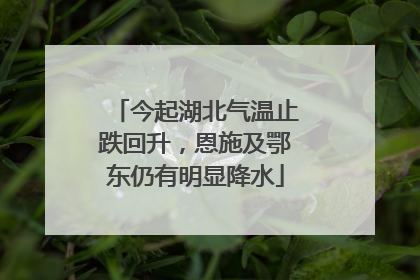 今起湖北气温止跌回升，恩施及鄂东仍有明显降水