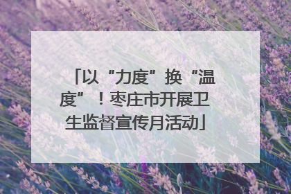 以“力度”换“温度”！枣庄市开展卫生监督宣传月活动