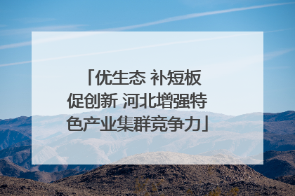 优生态 补短板 促创新 河北增强特色产业集群竞争力