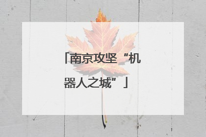 南京攻坚“机器人之城”