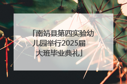 南靖县第四实验幼儿园举行2025届大班毕业典礼