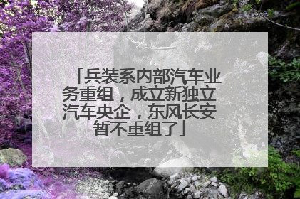 兵装系内部汽车业务重组，成立新独立汽车央企，东风长安暂不重组了