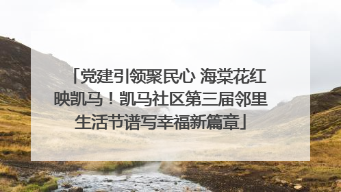 党建引领聚民心 海棠花红映凯马！凯马社区第三届邻里生活节谱写幸福新篇章