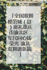 全国双拥模范城（县）巡礼重庆市渝北区：军民同心铸荣光 渝北双拥谱新篇