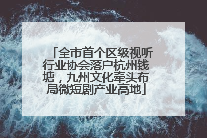 全市首个区级视听行业协会落户杭州钱塘，九州文化牵头布局微短剧产业高地