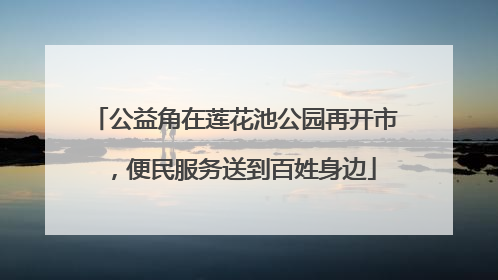 公益角在莲花池公园再开市，便民服务送到百姓身边