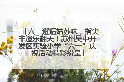 六一邂逅姑苏味，指尖非遗乐翻天！苏州吴中开发区实验小学“六一”庆祝活动精彩纷呈
