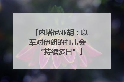 内塔尼亚胡：以军对伊朗的打击会“持续多日”