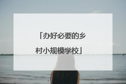 办好必要的乡村小规模学校